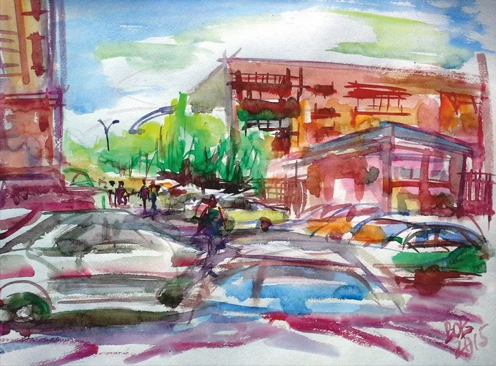 office park, artwork by Akpan Usoroh