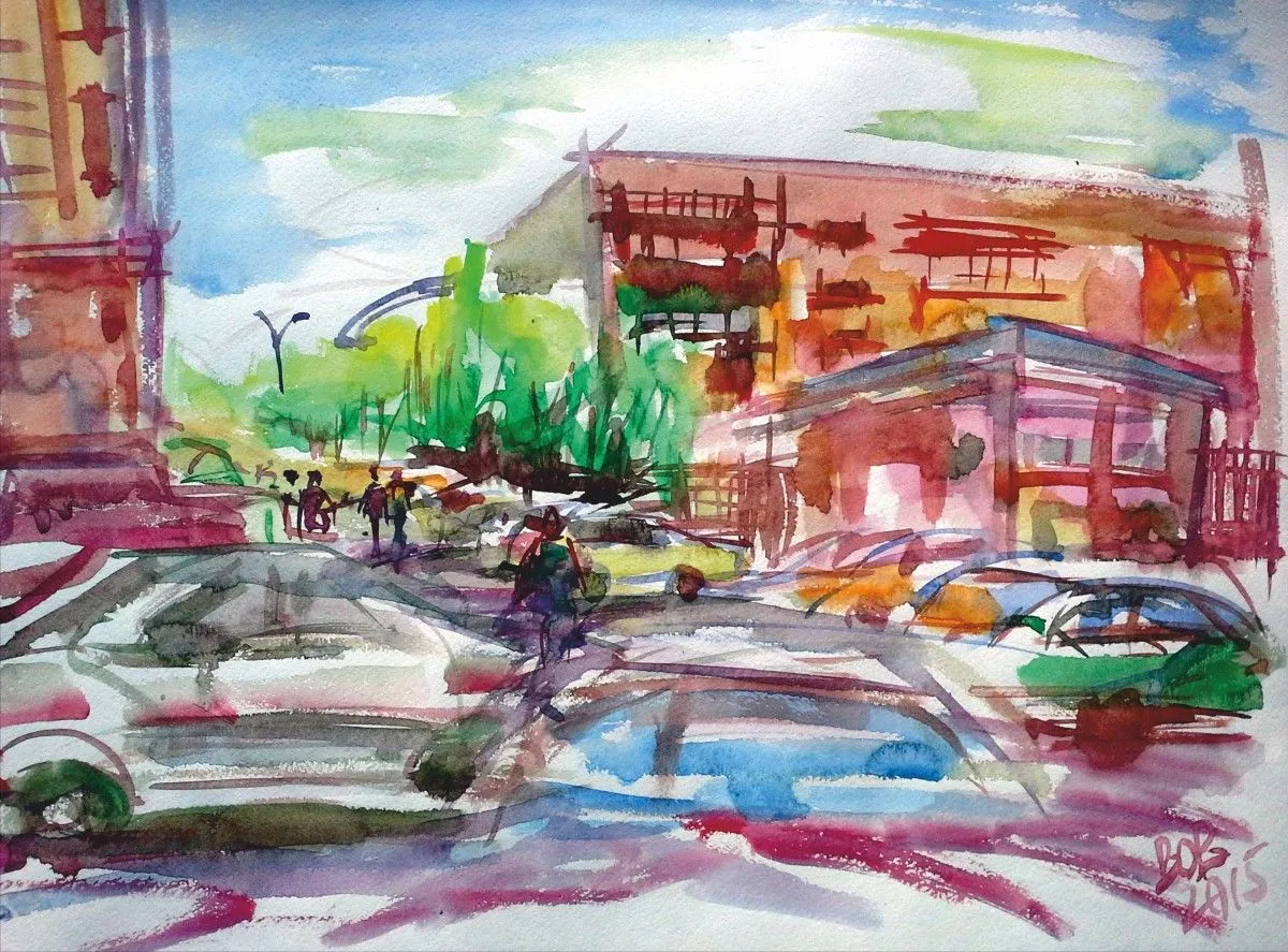 office park, artwork by Akpan Usoroh