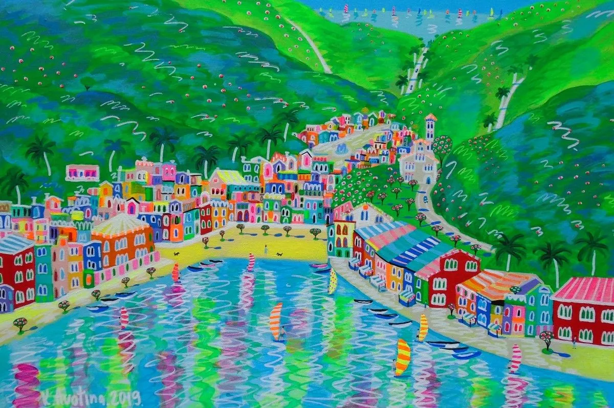 The Verdant Valley Of Positano, œuvre de Katrina Avotina