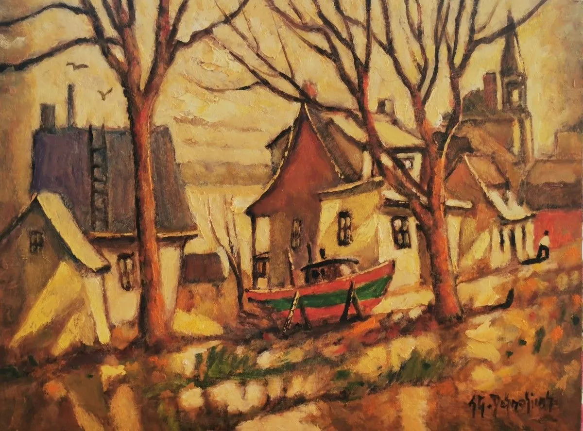 Bateau de l'arrière-cour (Côte de Beaupré), œuvre de Jean-Guy Desrosiers