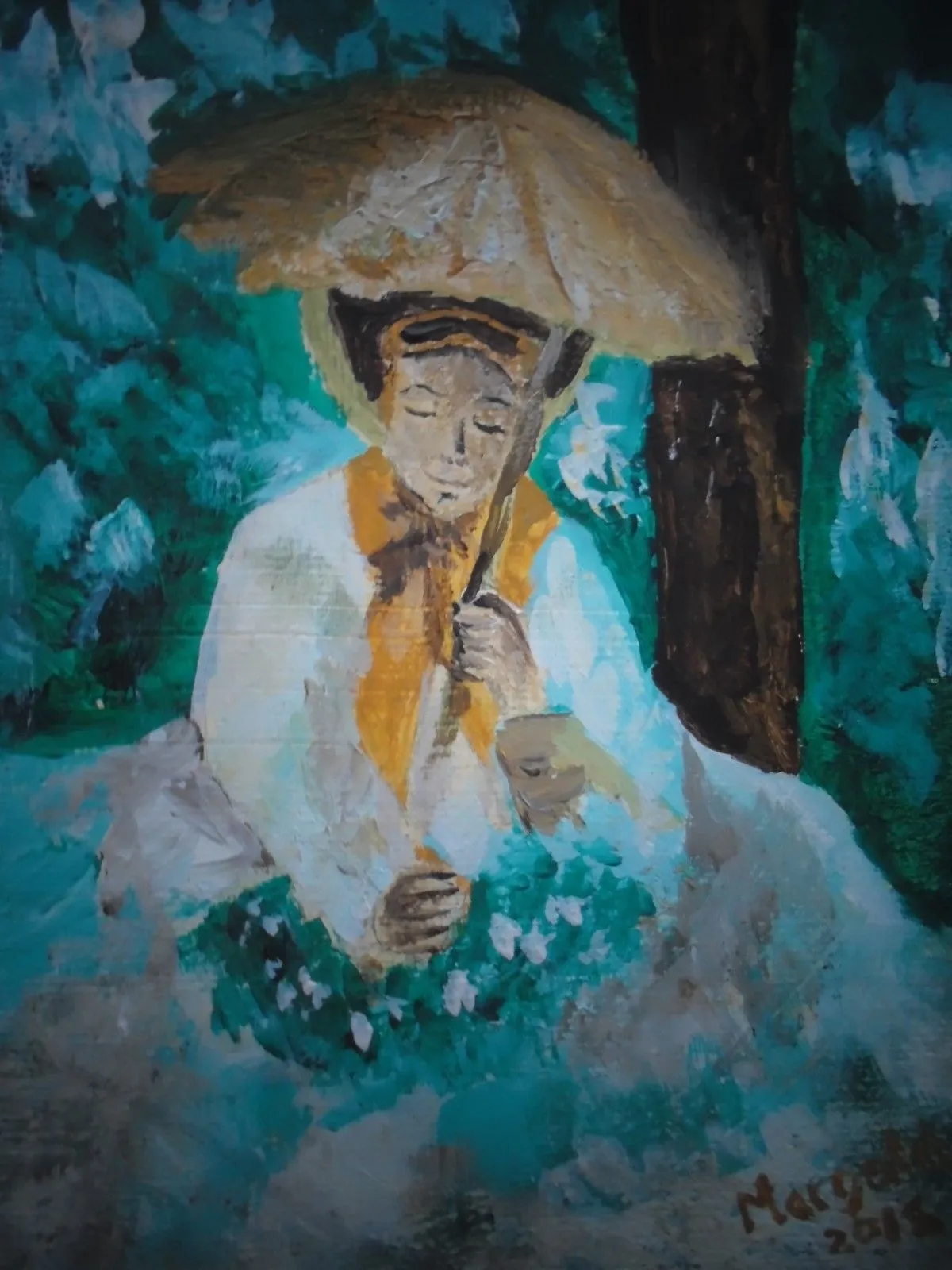 Umbrella girl, artwork by Margold Reina