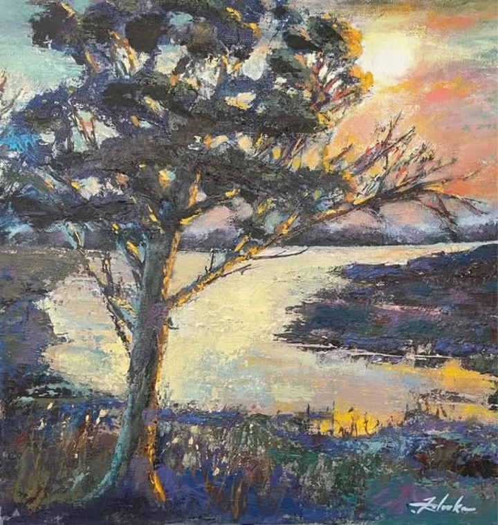 Sunset over water, œuvre de Trudy Zelenka