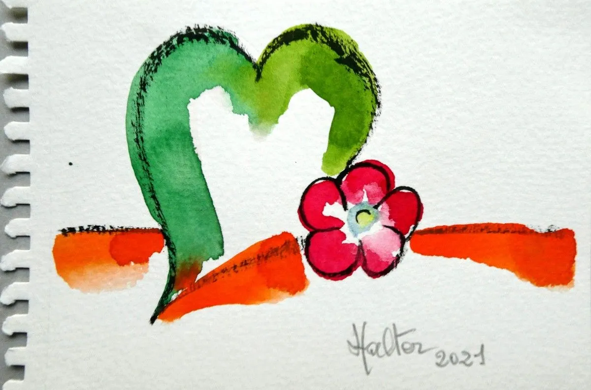 Cœur de liseron et fleur de petunia 1, œuvre de Alain HALTER