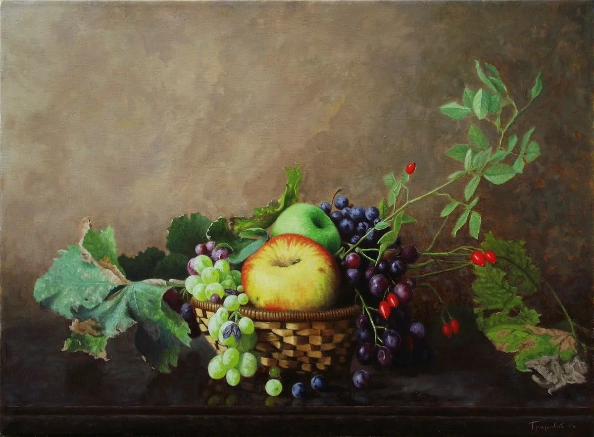 Basket Fruit, artwork by Dejan Trajkovic
