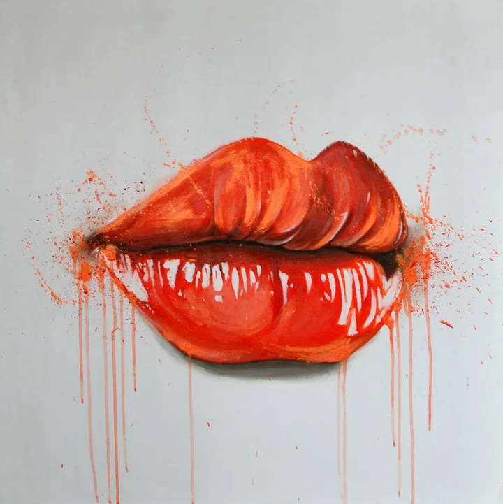 Orange lips, œuvre de Artémo par Christine Bélanger