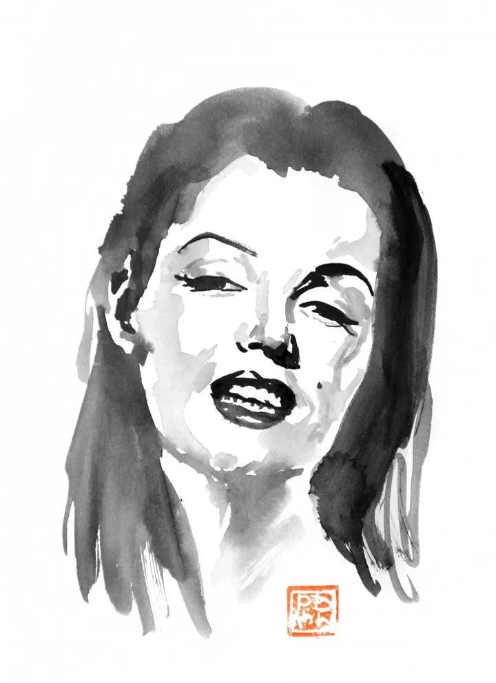 norma jean, œuvre de pechane sumi-e