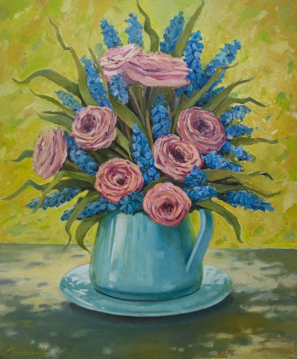 Flower in vase, artwork by Anatolii TOMOIANU