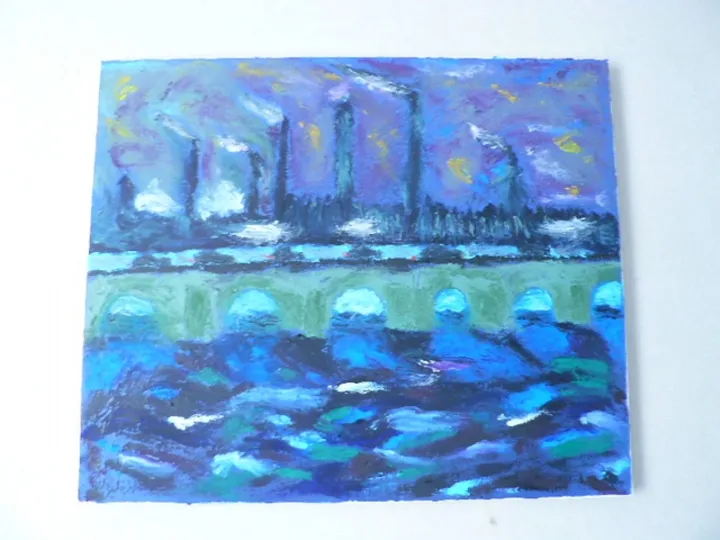 scène de vie industrielle en angleterre, artwork by Christophe Constant
