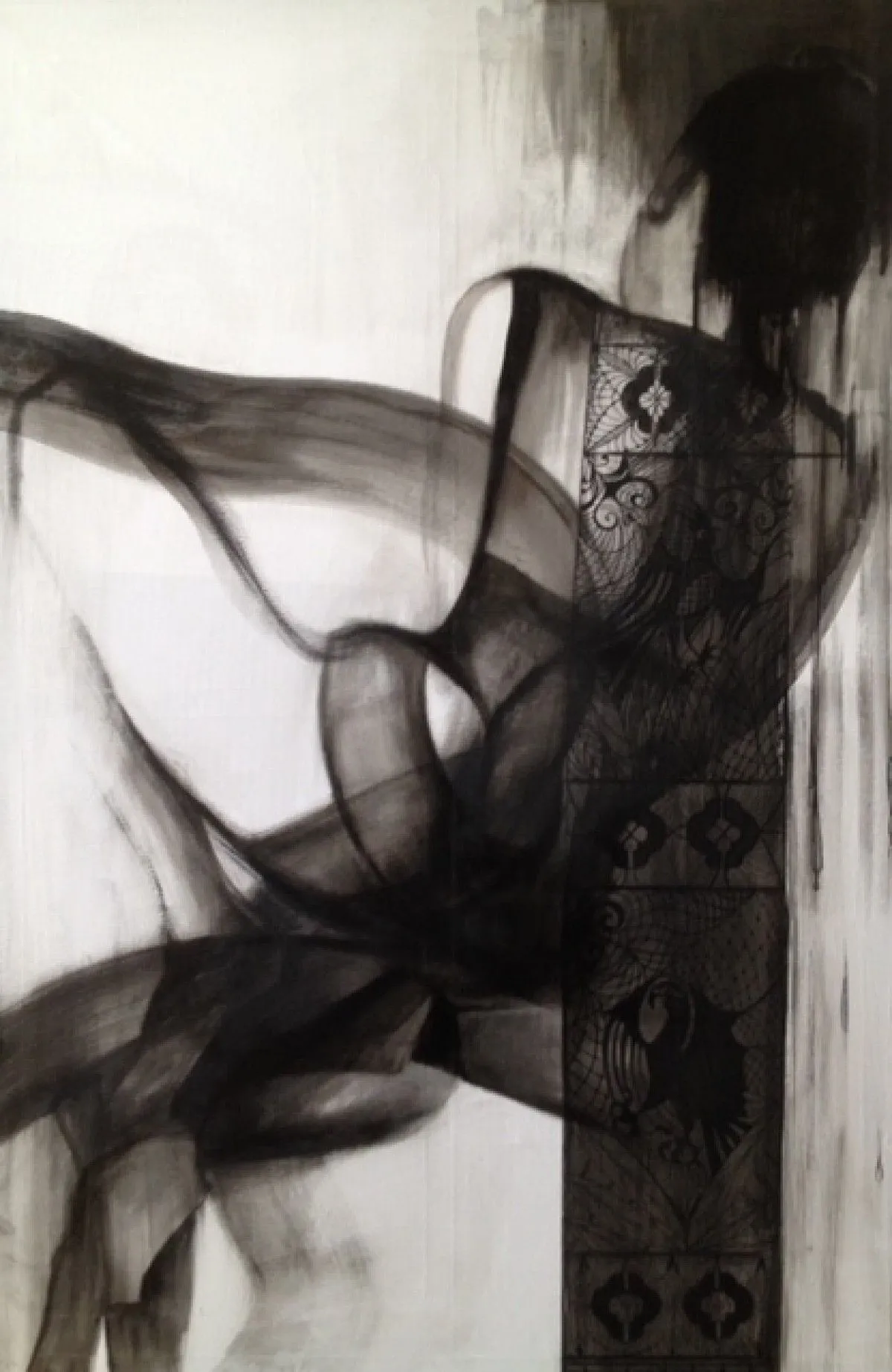 femme à la dentelle, œuvre de Nadine Gauthier
