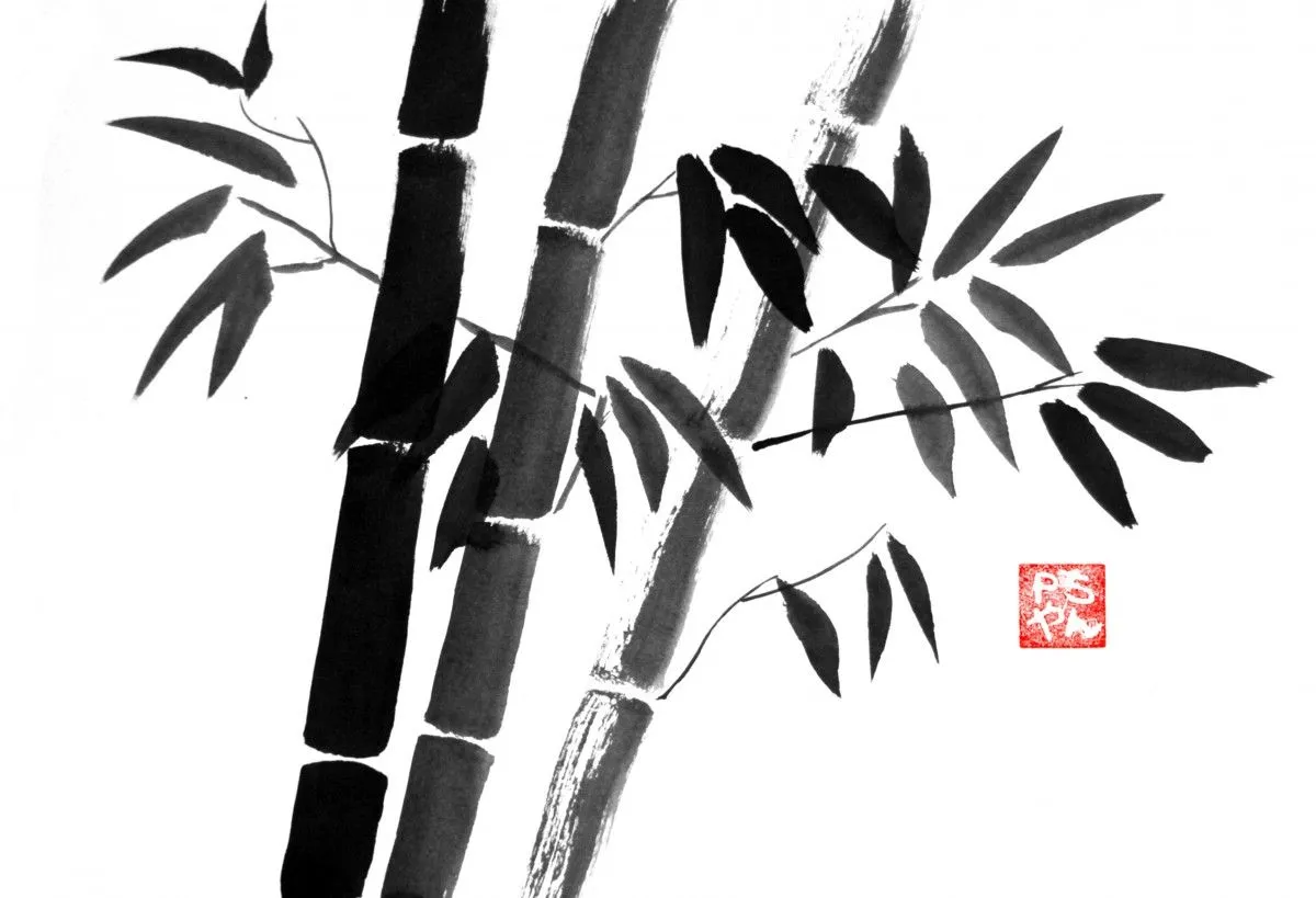 classic bamboo, artwork by pechane sumi-e