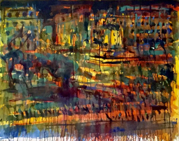 PLAZA DE NOCHE, artwork by Jose Gomez