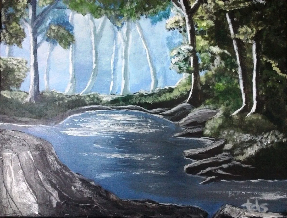 "Blue Mist in the Forest", œuvre de Taryn Simpson