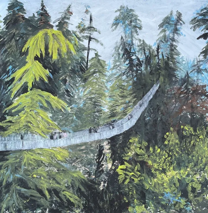 A walk on the wild side, Acrylic on canvas 2022, œuvre de Mariam Qureshi