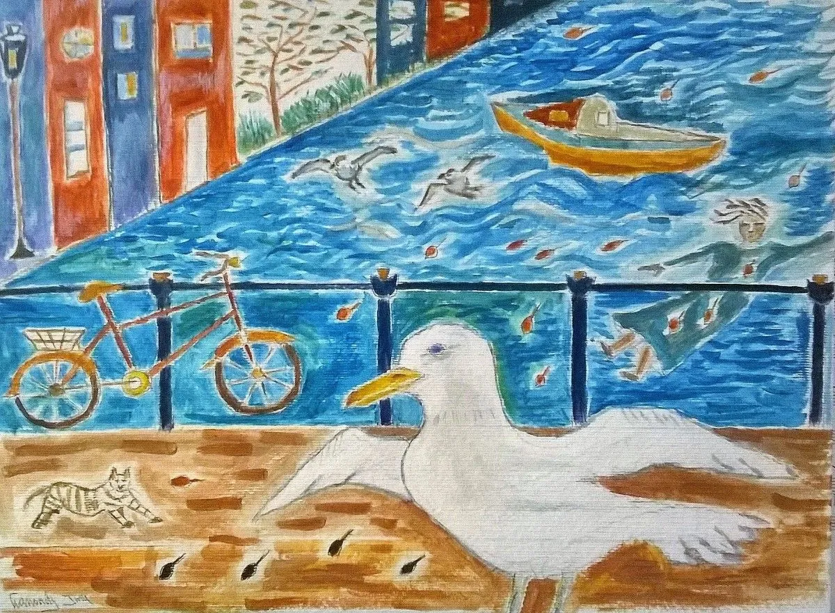 wind wawe at the river, œuvre de Kamondy Imre