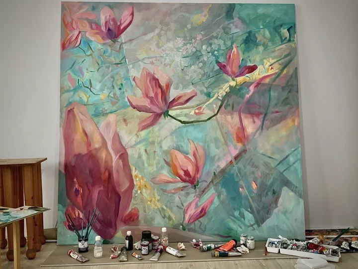 Flowering magnolias, artwork by Dragos Botezat