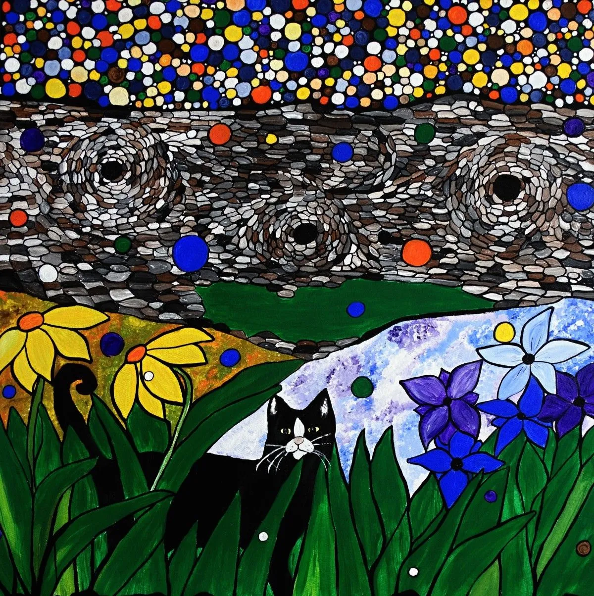 Billy the cat and his imaginasry playground, œuvre de Rachel Olynuk