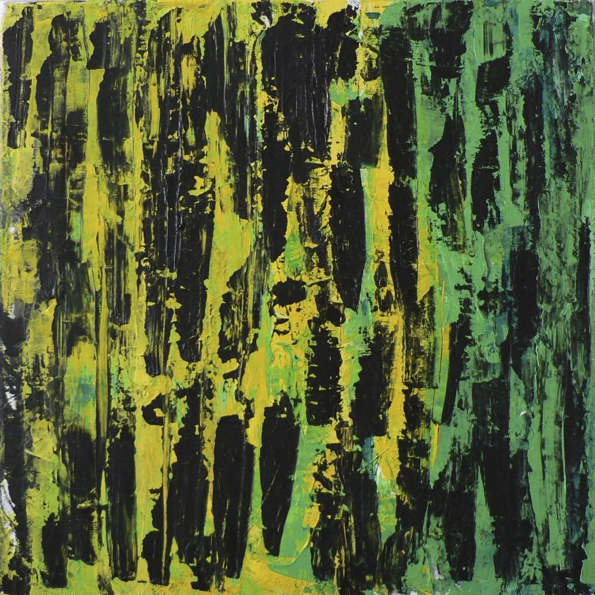 Jaune et vert, œuvre de Sylvie Carpentier
