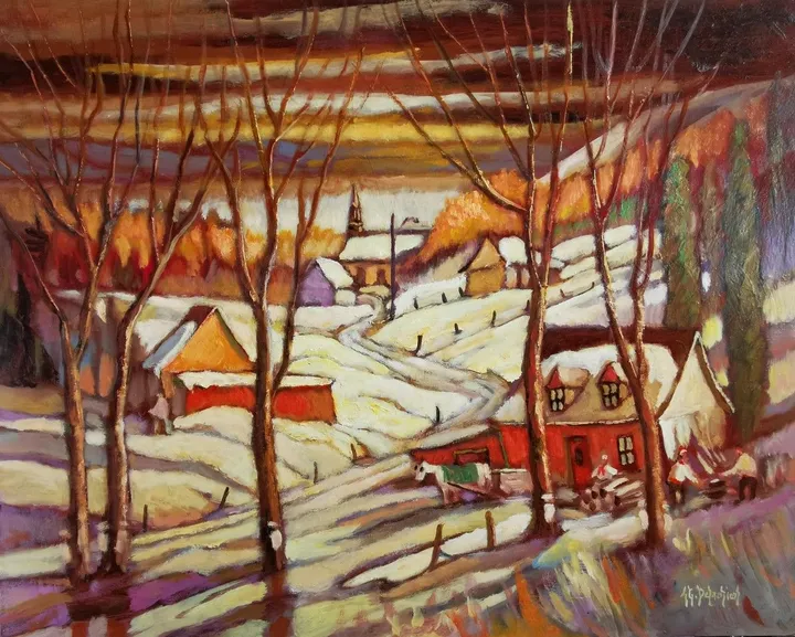 À la ferme de Léo, œuvre de Jean-Guy Desrosiers