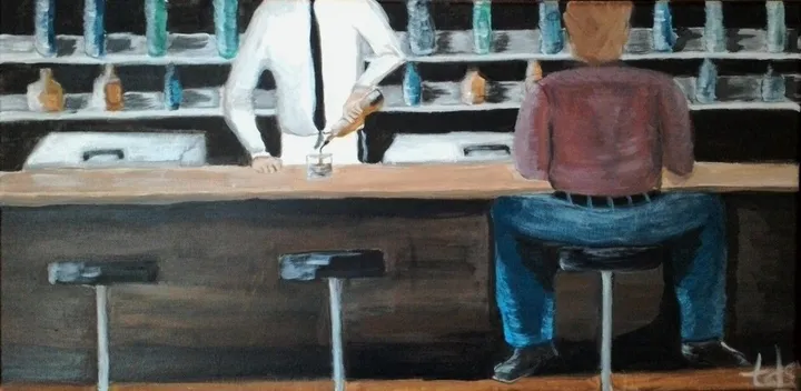 SOLD "Bar Fly", œuvre de Taryn Simpson