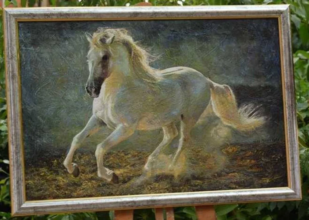 White hourse, artwork by Mitko Toshev