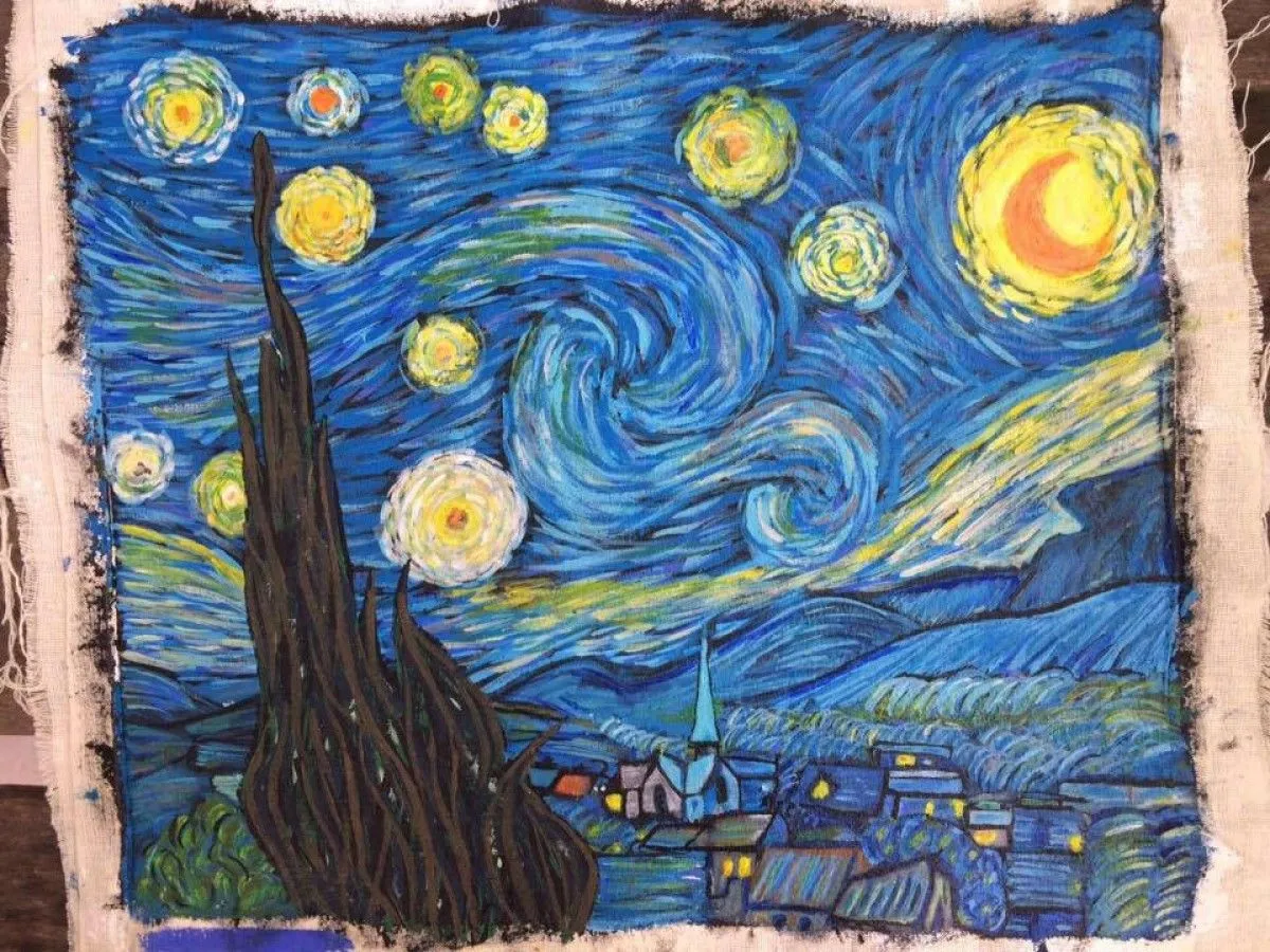 starry night, artwork by amado francisco franco estañol