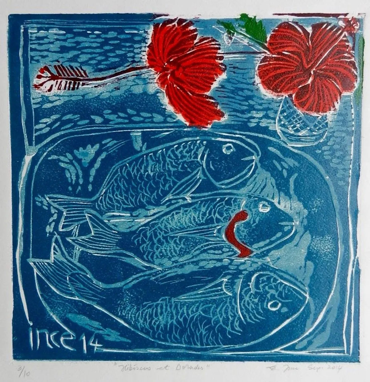 Dorades et Hibiscus, artwork by Ersin Lübbe-ince