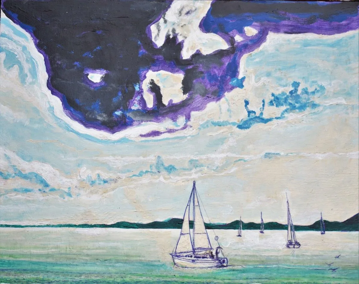 Sailboats Carleton sea, œuvre de Denis Roucau