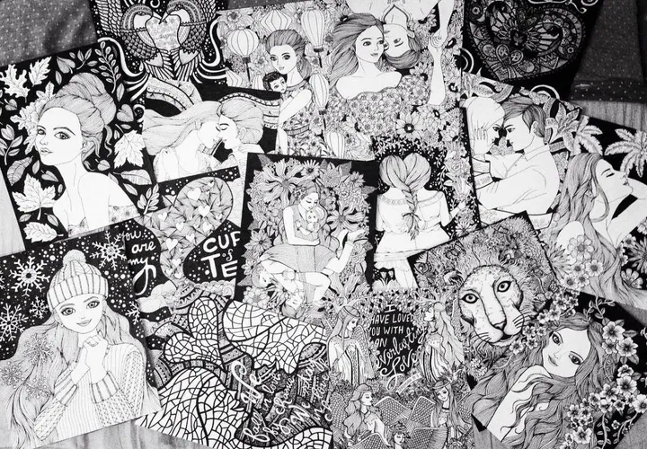 pen art collection, artwork by Jimmy Erinje