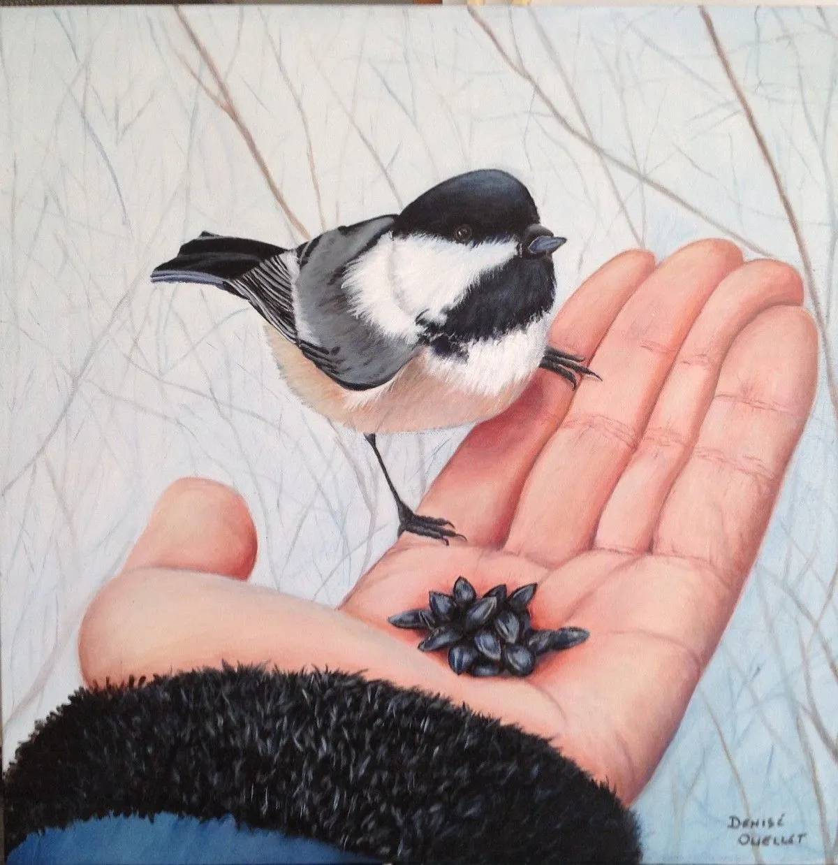L'oiseau dans la main, artwork by Denise Ouellet
