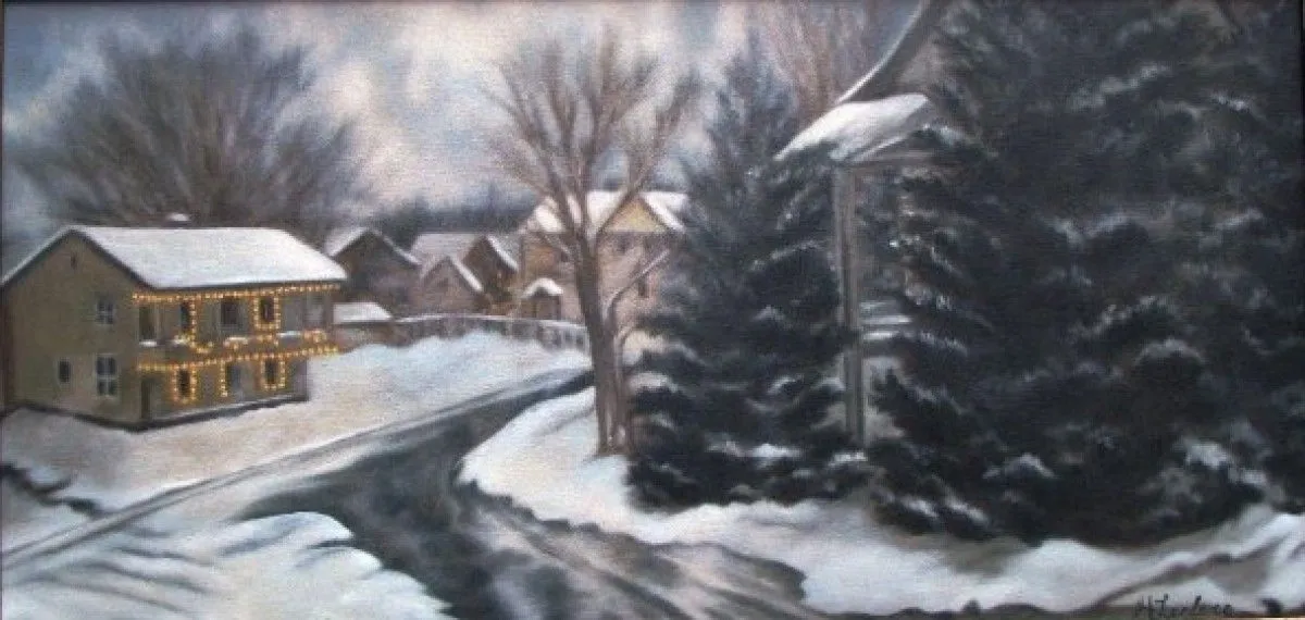 Une vue de l'hiver, artwork by Huguette Leclerc