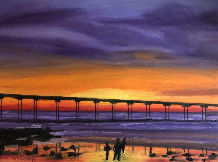 Sunset Bridge, artwork by Pete Malmberg