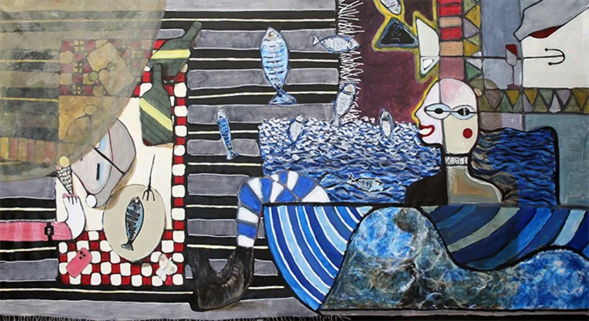 Julie is dreaming on the beach in De Haan Belgium, œuvre de Laurent FORTON