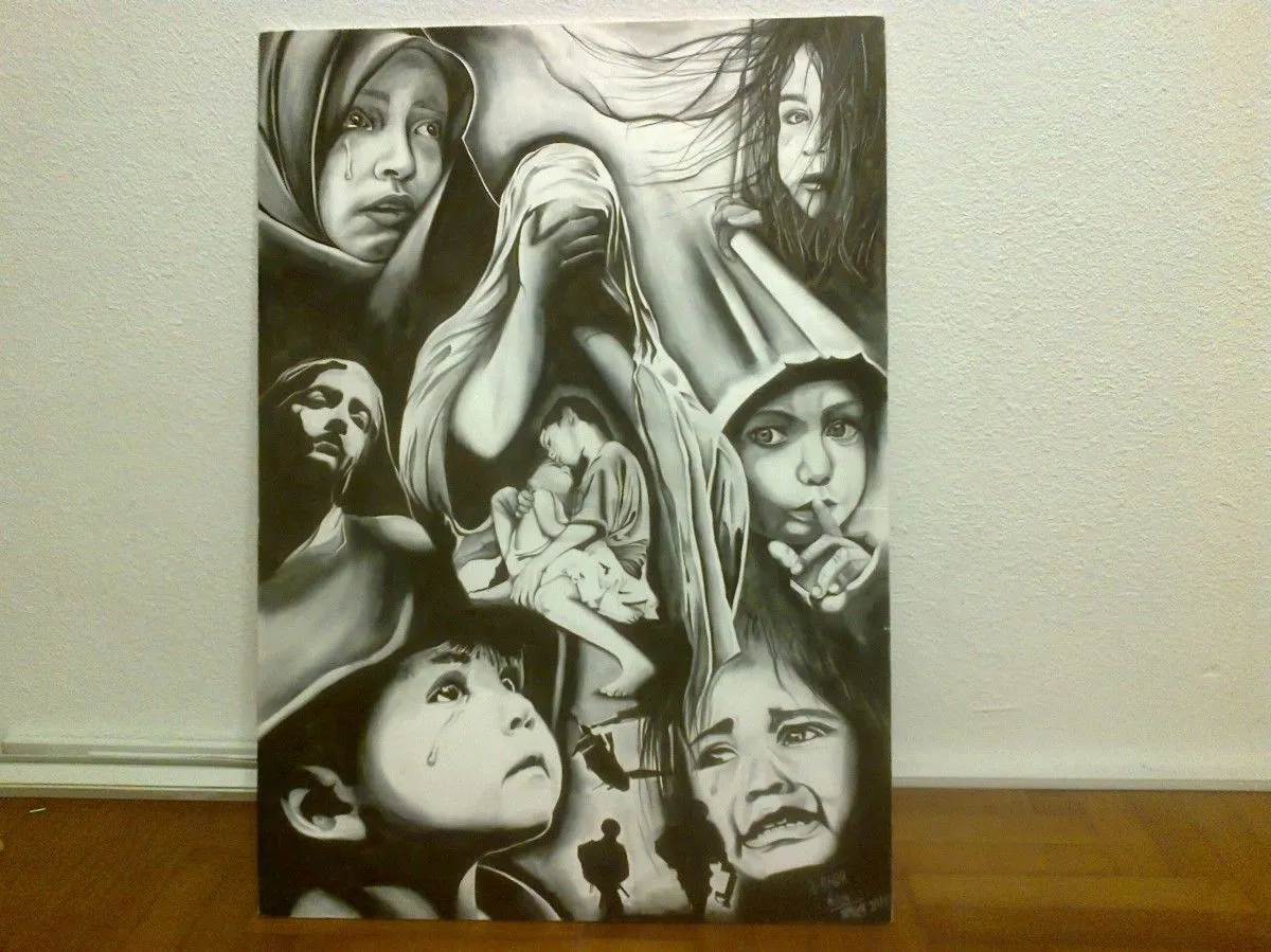 syria, artwork by Allybocus Nasseerudhin