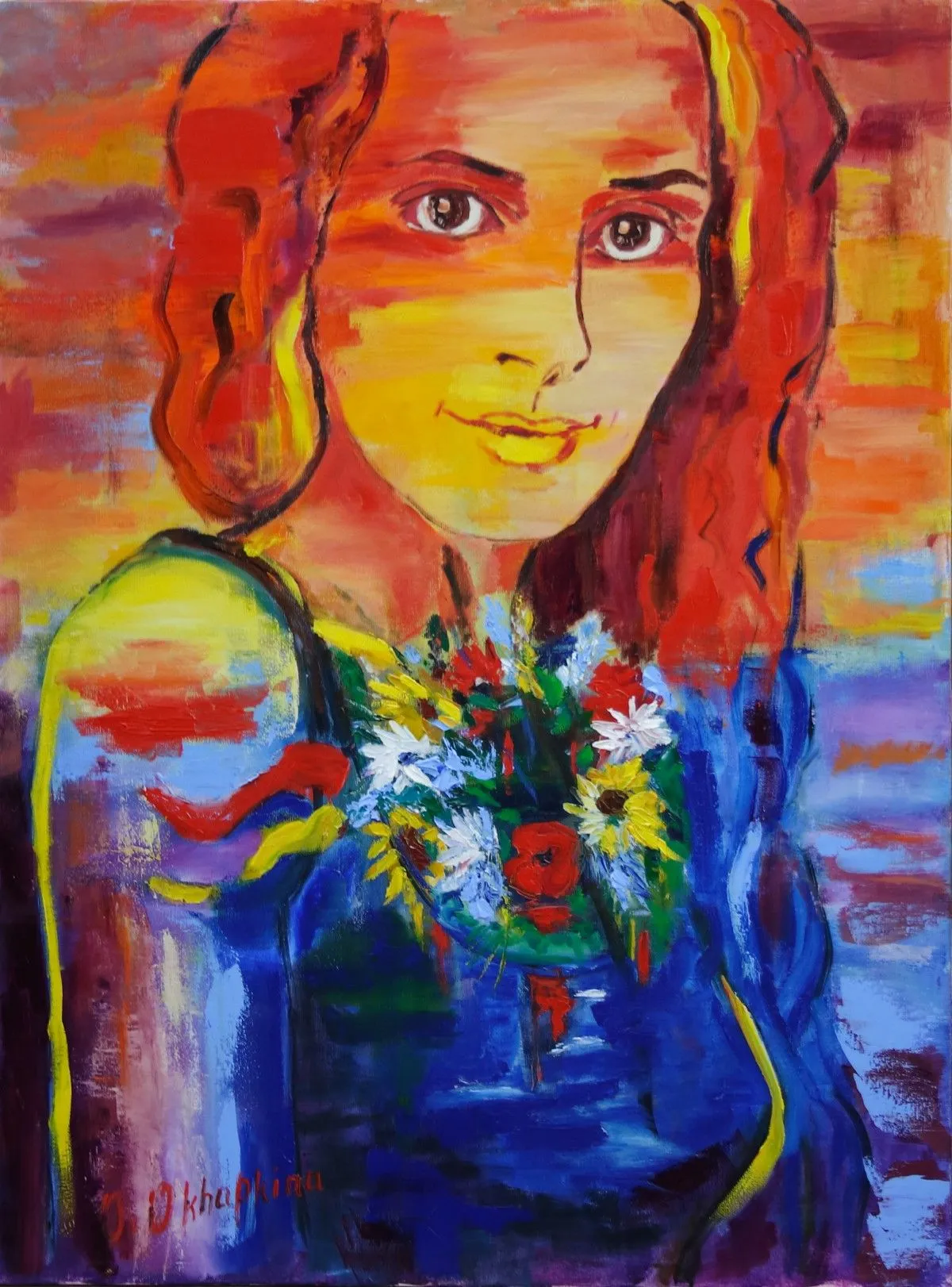 Woman-Ukraine from series Women of the World, artwork by Oksana Okhapkina