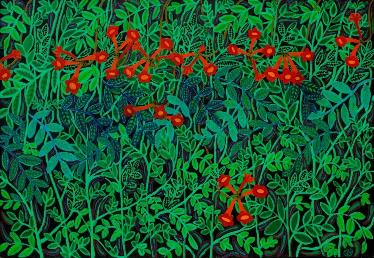 Visual Herbarium. Campsis radicans / Trumpet vine, œuvre de Vasiluta Vasilache