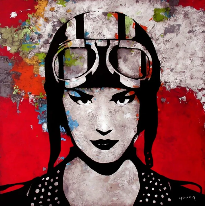 Motorcycle girl III, œuvre de Steve Young