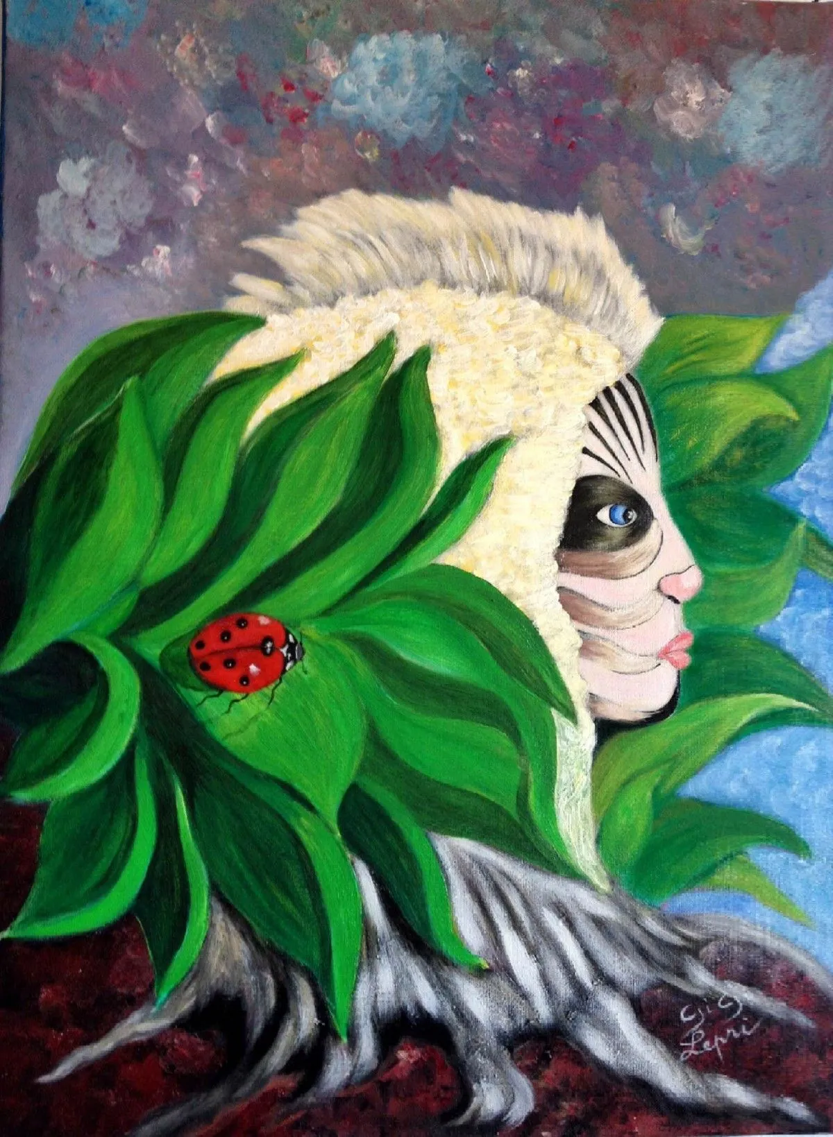 Vénusia ou Coccinelle méditative, artwork by Ginette Lepri