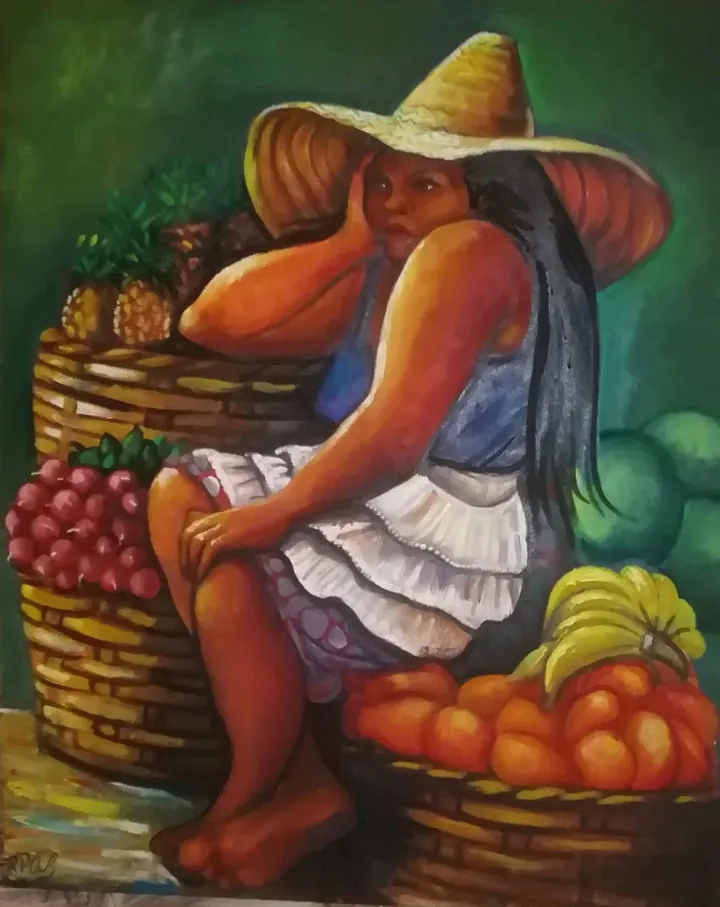 MARKET VENDOR, artwork by Rosa María Brenes