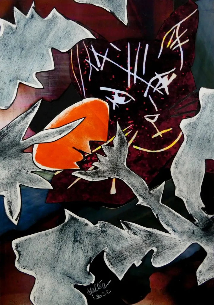 Chardon et chat, œuvre de Alain HALTER