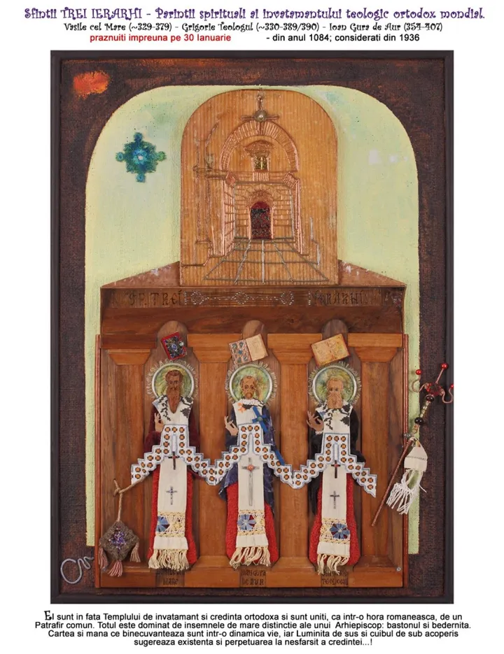 The Holy three Hierarchs, artwork by Neculai Cociorva