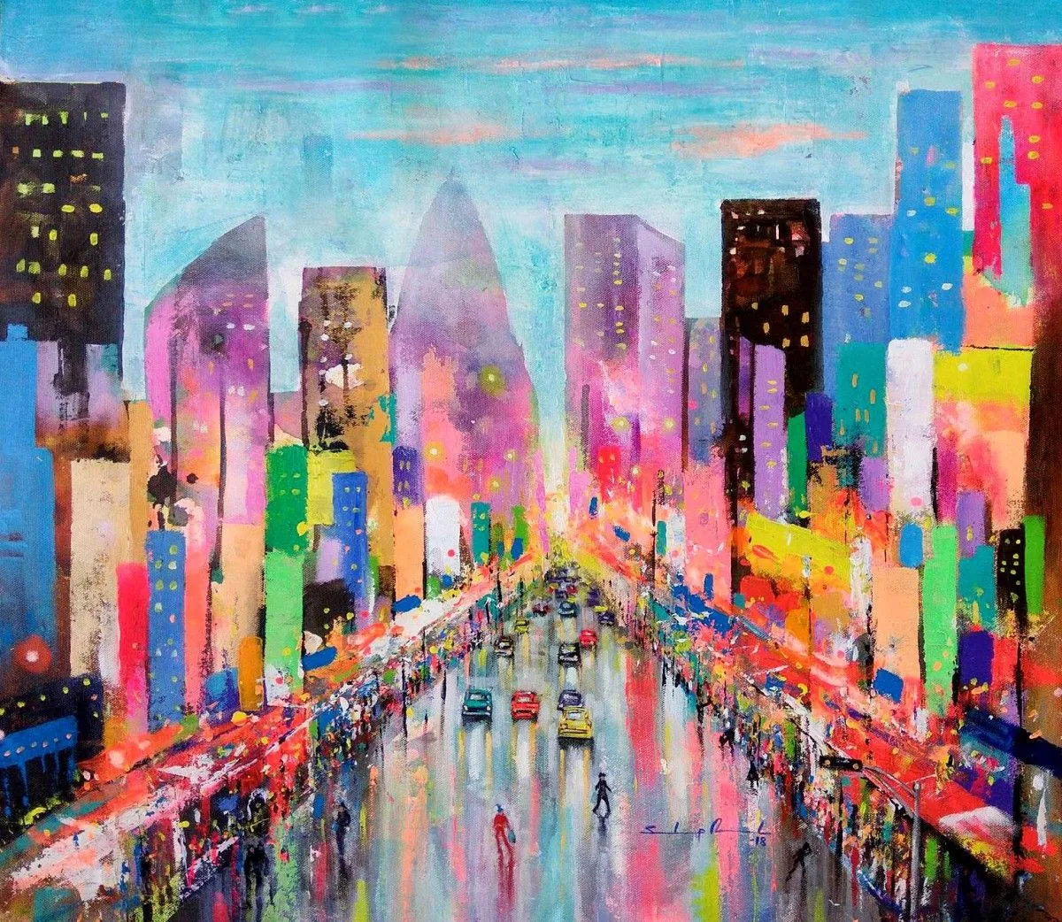 COULORFUL CITY OF JOY, œuvre de SANDEEP RAWAL