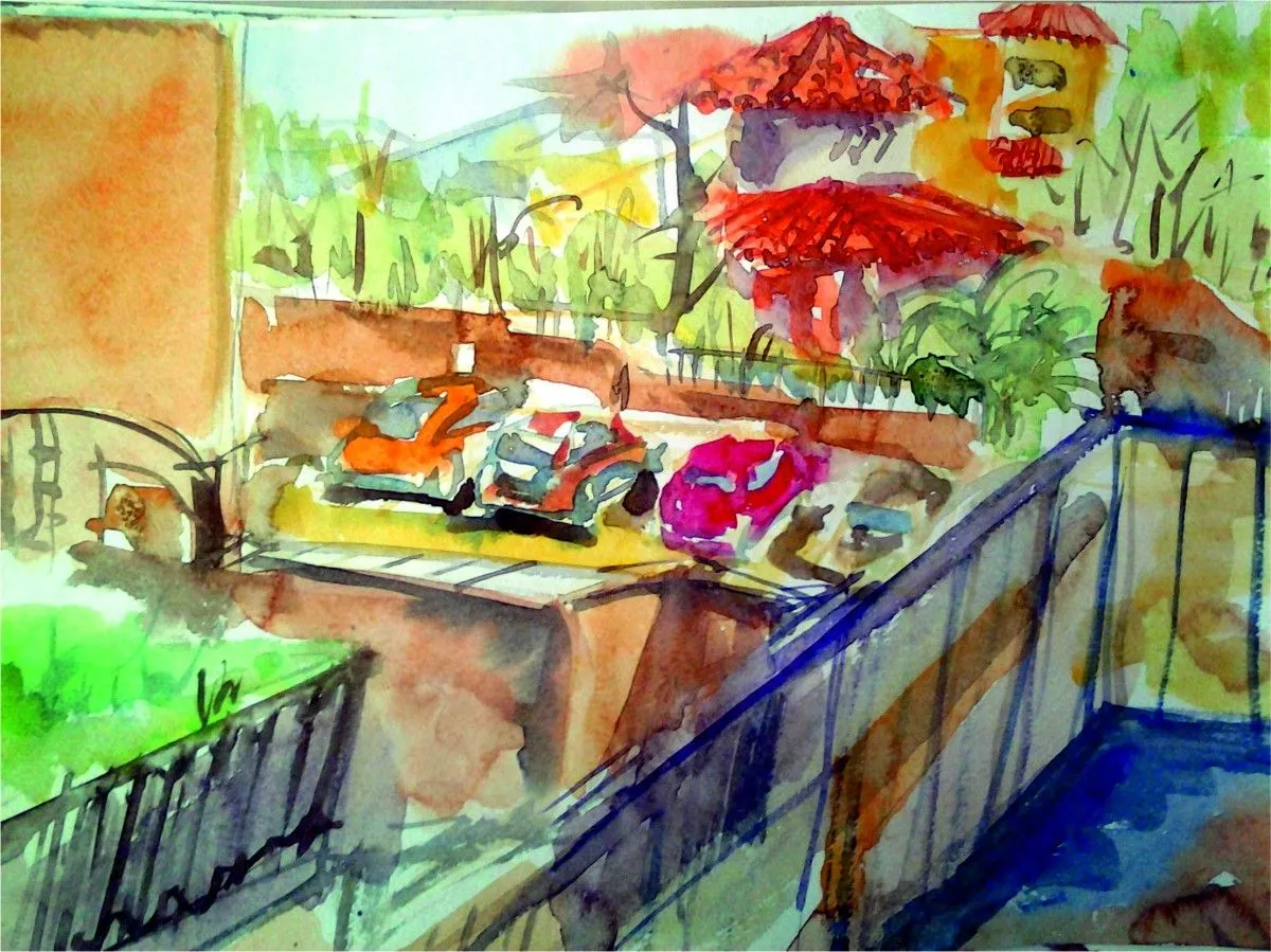 view from room, artwork by Akpan Usoroh