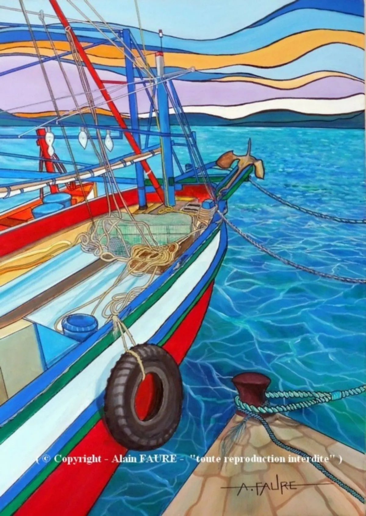 AU BOUT DU QUAI LE CHALUTIER, artwork by Alain FAURE
