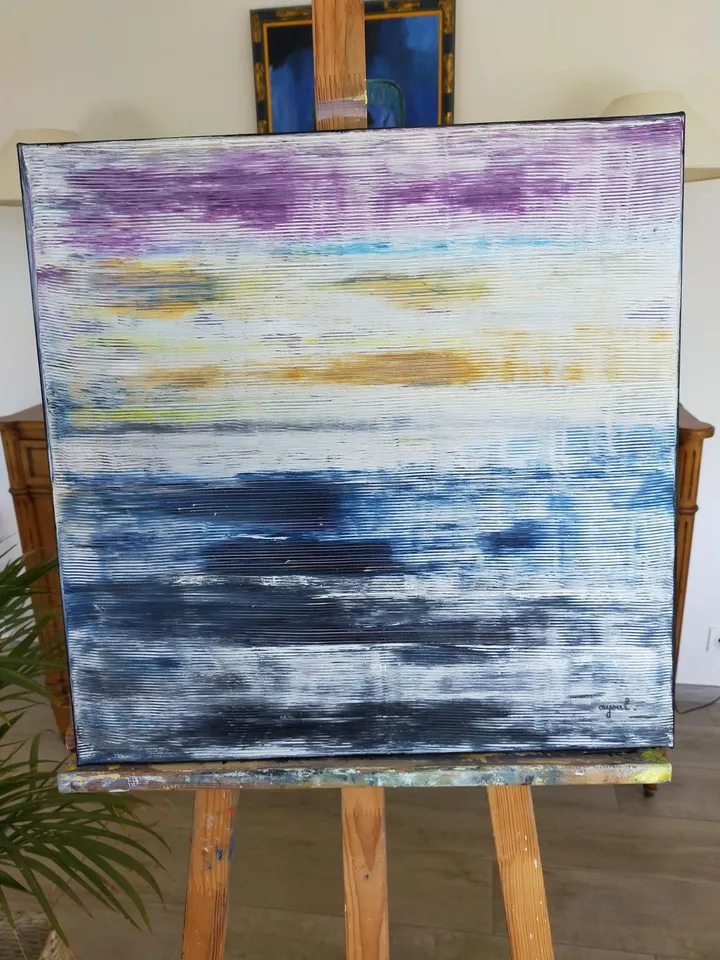 soir sur la plage., artwork by annick Ayoul