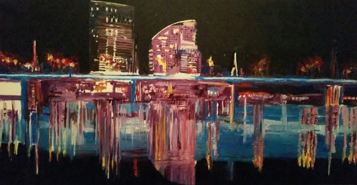 Blue bridge, artwork by Di So