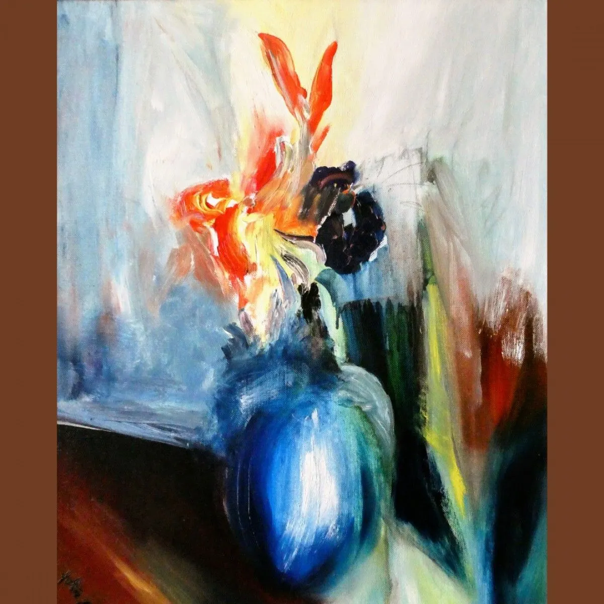 Vase d’iris, œuvre de Alain HALTER