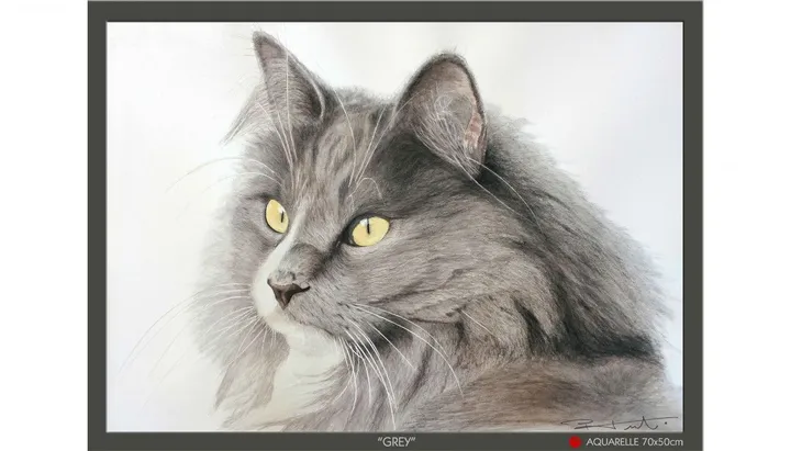 "CHAT GRIS", œuvre de Pierre Frutschi