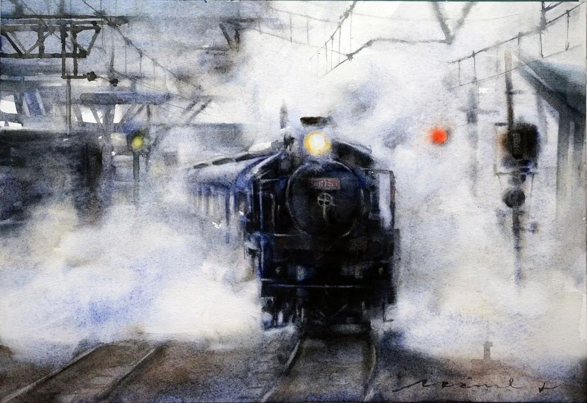 Steam train, œuvre de Misure Nien