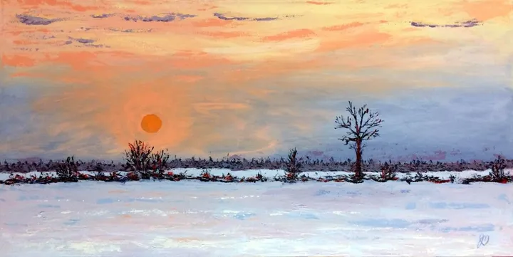 Crépuscule d'hiver, œuvre de Jules Morissette