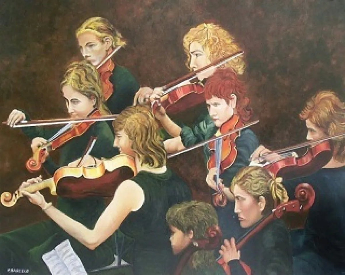 LES VIOLONISTES, artwork by PIERRE BARCELO